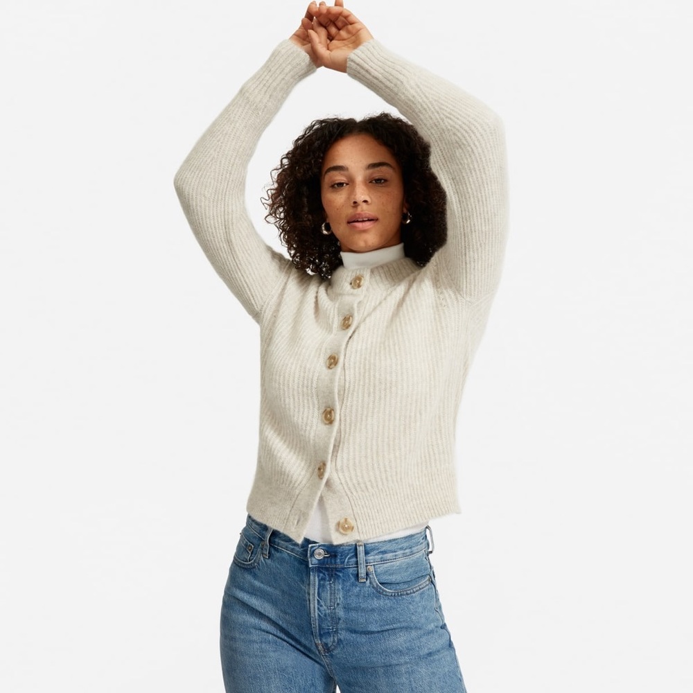 EVERLANE cropped alpaca sweater.
